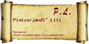 Platzerjanó Lili névjegykártya